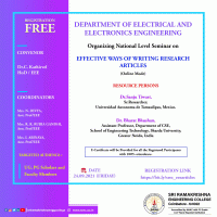 National Level Webinar on Effective Ways of Writing Research Articles 2021 Webinar Poster